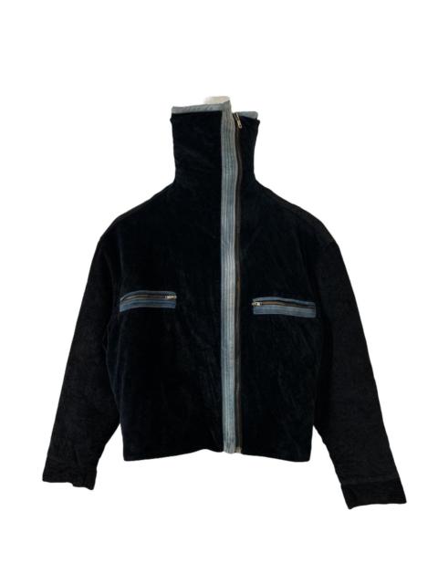 Other Designers Vintage - Versace Jeans Couture Velvet Cropped Turtleneck Jacket