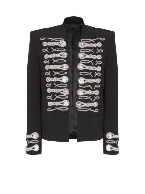 Balmain Crepe spencer jacket with embroidered frogging