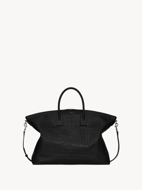 SAINT LAURENT GIANT BOWLING BAG IN CROCODILE-EMBOSSED LEATHER