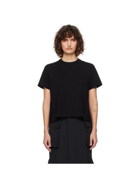 sacai Black Nylon Twill & Cotton Jersey T-shirt