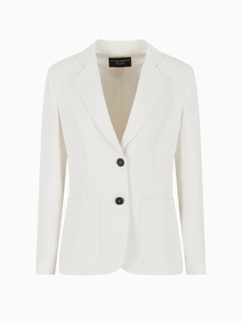 EMPORIO ARMANI ICON SINGLE-BREASTED BLAZER IN TRIACETATE FABRIC