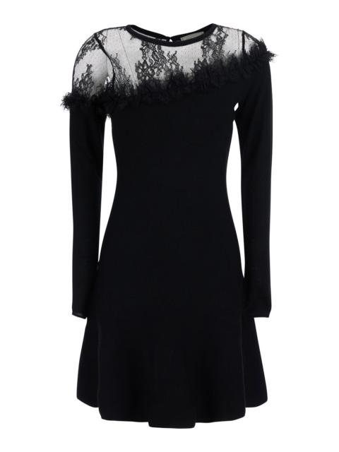 Blumarine Blumarine Women Dress With Long Sleeves And Round Neckline In Black Virgin Wool For Women