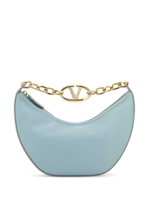 Valentino Valentino Garavani Women Light Blue Leather Small Hobo Vlogo Moon Handbag