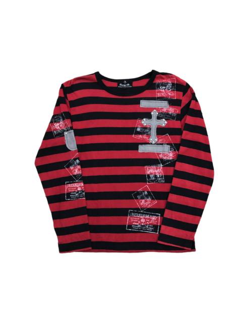 Other Designers Japanese Brand - Berning-Sho Studded Cross Patch Style Poem Printed
