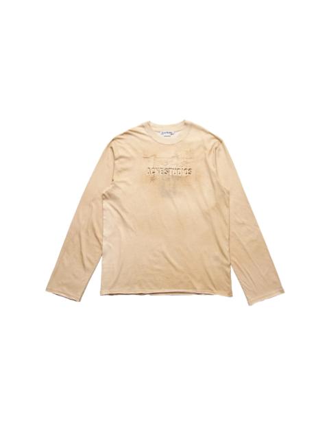 Acne Studios Acne Studios Logo Sandwash Long Sleeve Tee Beige