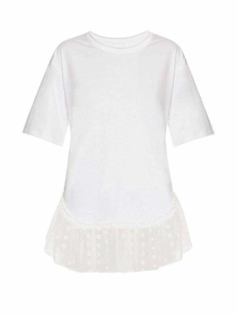 Chloé Lace Trimmed White Short Sleeve T-Shirt