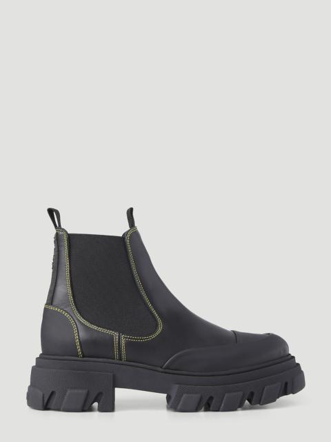 Ganni Women Stitch Cleated Low Chelsea Boots