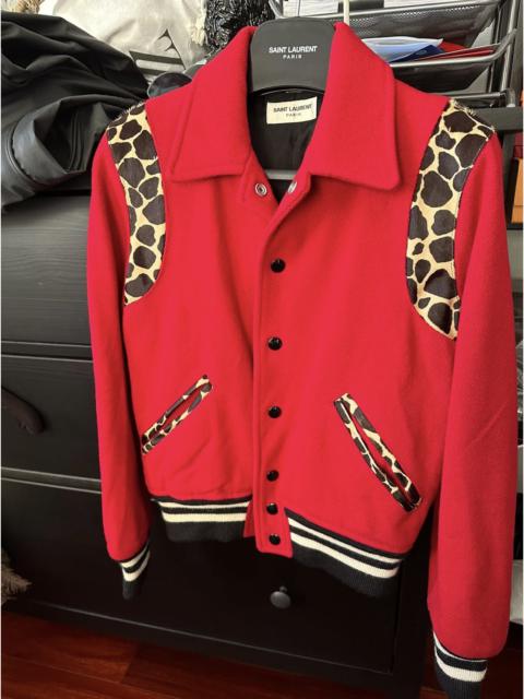 SAINT LAURENT SLP 2014 Runway Leopard Teddy Jacket F38