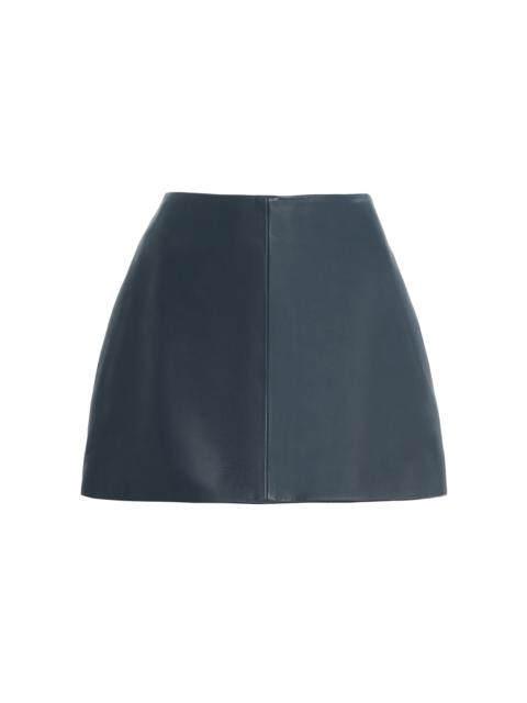 ST. AGNI Exclusive Leather Mini Skirt grey