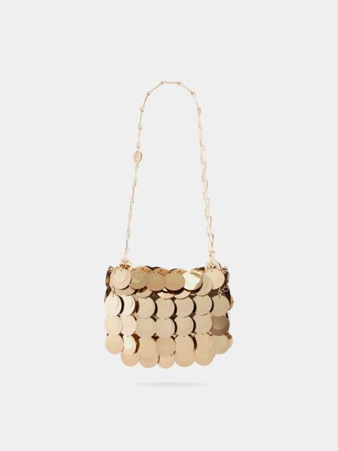 rabanne GOLD SPARKLE DISCS NANO BAG