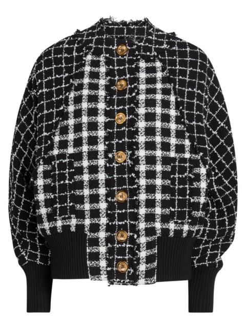 Balmain Balmain Checked Tweed Bomber Jacket
