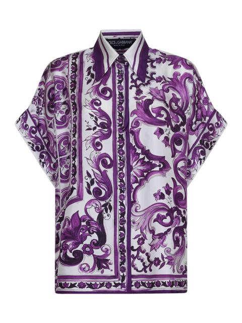 Dolce & Gabbana Maiolica print twill shirt