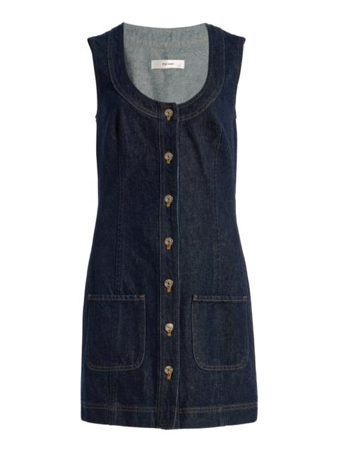 FRAME The Patch Pocket Cotton Dress dark wash
