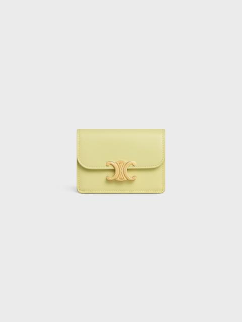 CELINE CARD HOLDER WITH FLAP TRIOMPHE IN Shiny calfskin