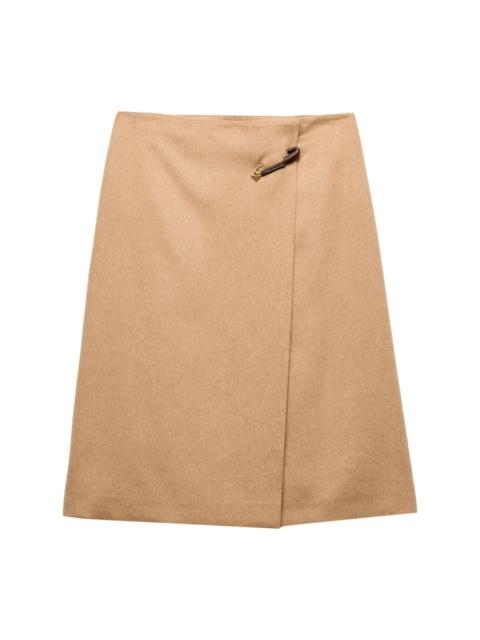 A-line wool midi skirt