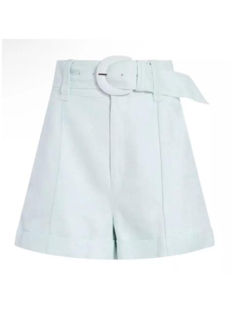 Other Designers cinq a sept - New! Cinq‎ A Sept Aldi Belted Wide-Leg Linen Shorts Glacial Blue Sz 0 $295