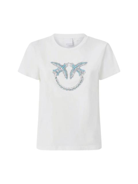 WHITE LOVE BIRDS LOGO T-SHIRT