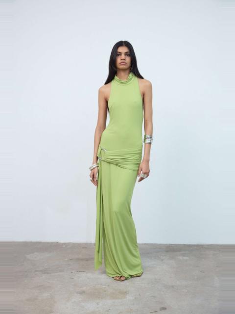 De La Vali AIDANA MAXI DRESS IN GREEN SPANDEX JERSEY