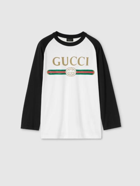 GUCCI Silk blend jersey T-shirt with print