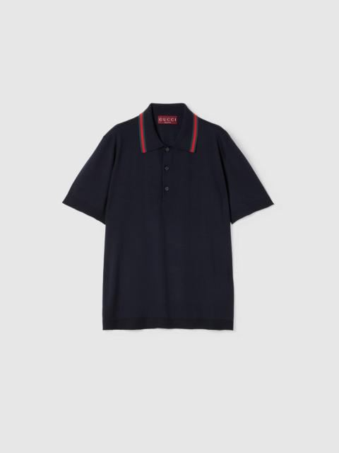 GUCCI Gucci Wool Knit Polo Shirt With Web Detail