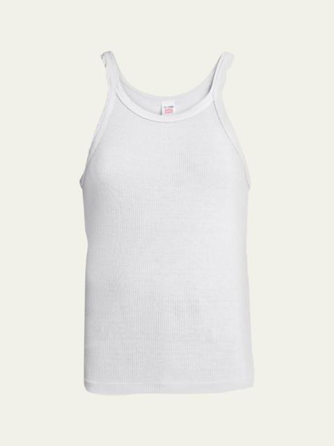 RE/DONE Ribbed Scoop-Neck Fitted Tank