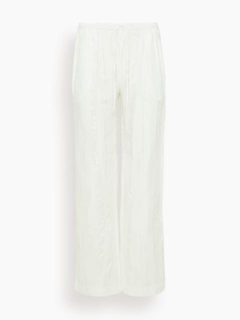 Loulou de Saison Soler Elastic Waistband Pant in Ivory