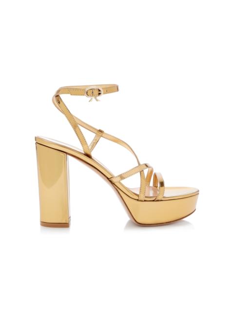 Gianvito Rossi Metallic Leather Platform Sandals gold