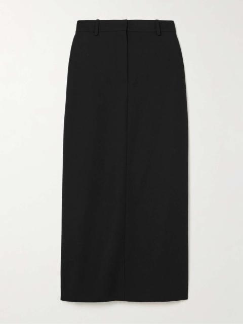 Recycled-woven midi skirt Black