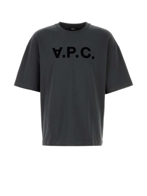 A.P.C. A.P.C. Men Graphite Cotton Oversize T-Shirt