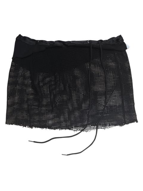 Japanese Brand - ASYMMETRICAL PUNK GOTHIC BONDAGE MESH SKIRT