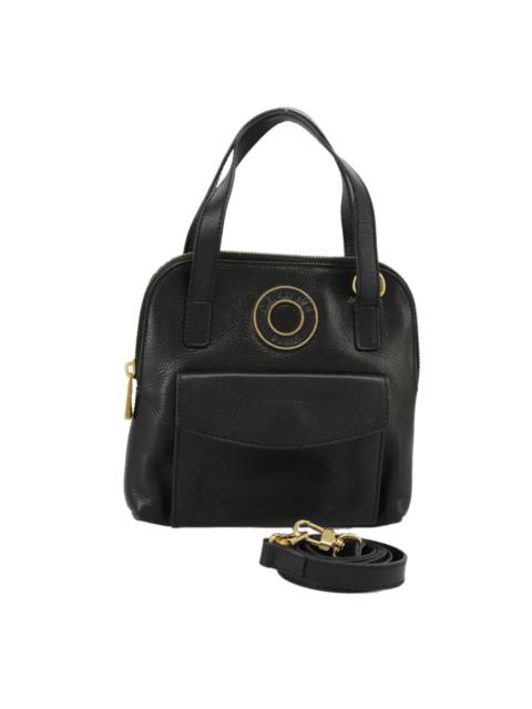 CELINE CELINE Hand Bag Leather Black Gold