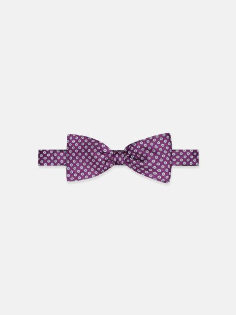 J. PRESS MADE-IN-ENGLAND PURPLE PRINTED FOULARD SILK BOW TIE