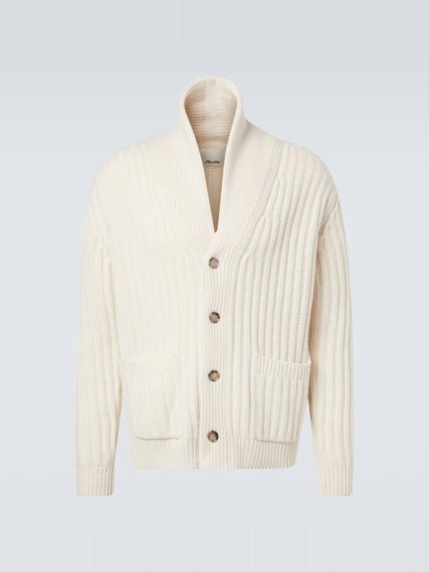 Allude Ribbed-knit wool and cashmere cardigan
