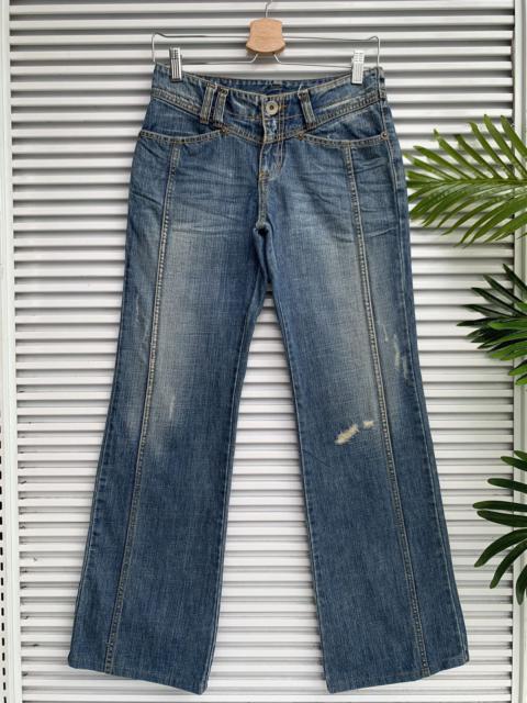 Other Designers Vintage - Blue Blue Distressed Hysteric Style Flared Denim Pants