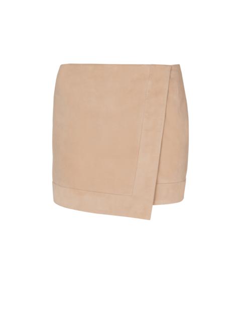 Balmain Suede wrap skirt