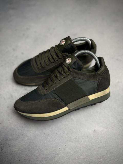 Moncler Horace Olive Green Suede&Nylon Luxury Italy Sneakers