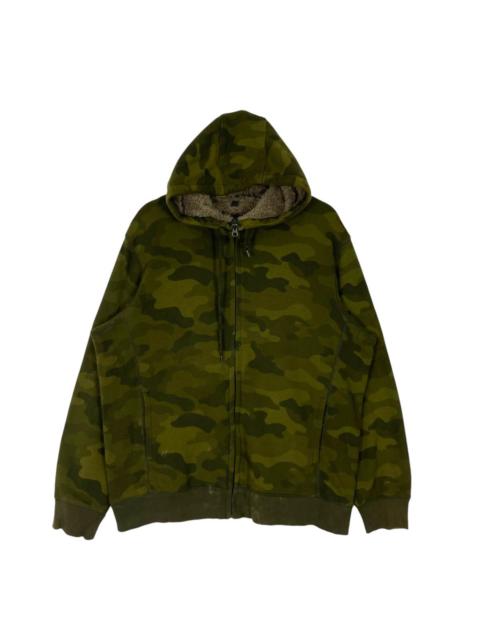 Other Designers Uniqlo Hoodie Camouflage Green Sherpa Jacket Zipper