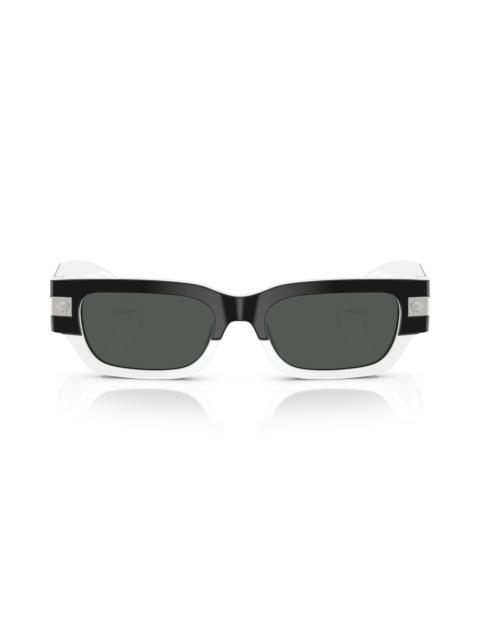 VERSACE Versace 53mm Rectangular Sunglasses in Dark Grey at Nordstrom