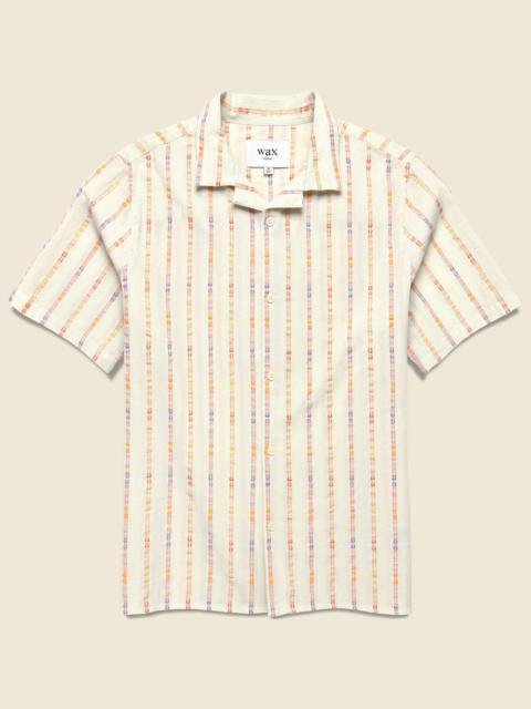 Wax London Multi Loom Stripe Didcot Shirt - Ecru