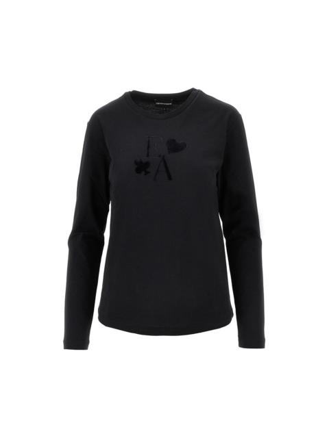 EMPORIO ARMANI ASV FLOCKED LOGO T-SHIRT