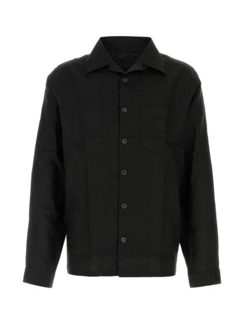 Prada Men Black Linen Shirt