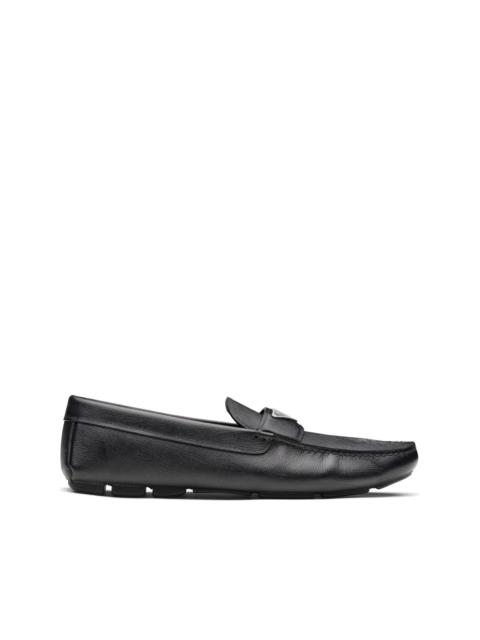 Prada logo-plaque leather loafers
