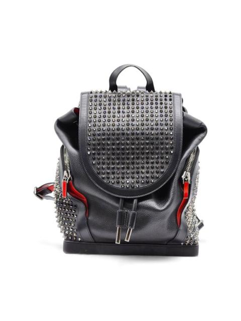 Christian Louboutin Christian Louboutin Spike Studs Explorafunk Black Leather Backpack - Preowned
