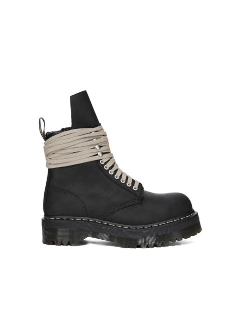 Rick Owens DRKSHDW THE STEEL TOE – BLACK LEATHER QUAD BOOT