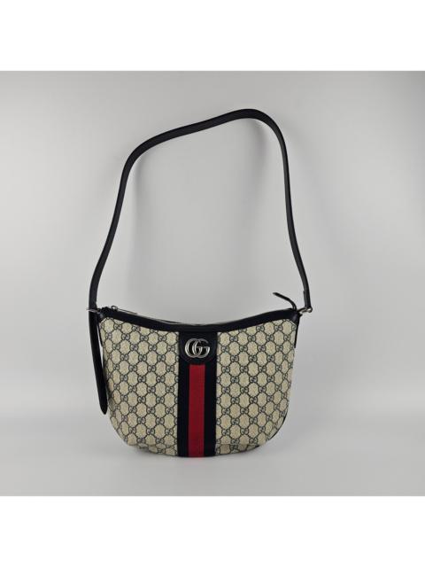 GUCCI GUCCI Ophidia Medium $1750 Beige/Blue GG Canvas Crossbody Ba