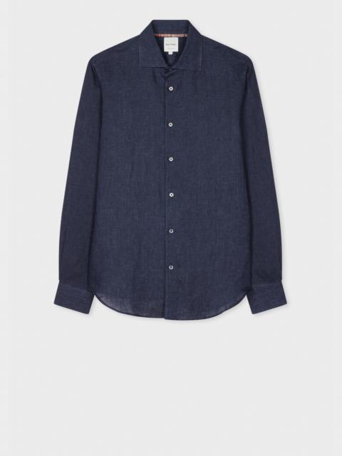 Paul Smith Slim-Fit Navy Linen Shirt