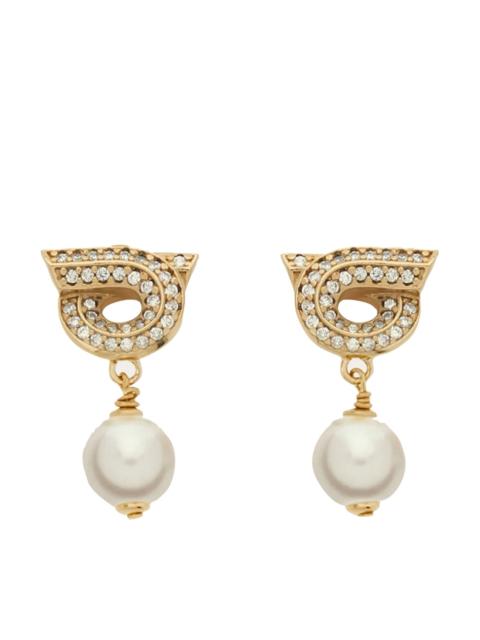 FERRAGAMO Ferragamo Women Pearl And Crystals Gancini Earrings