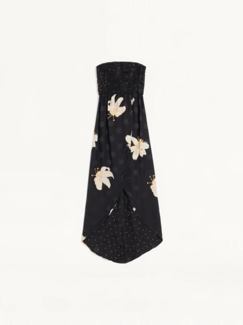 Valentino LONG DRESS IN CREPE DE CHINE JACQUARD APRES L'HIVER LILIUM
