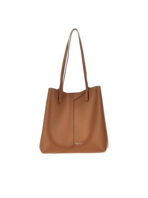 EMPORIO ARMANI Emporio Armani 'Emporio Armani 1981' Leather Shopping Bag Brown
