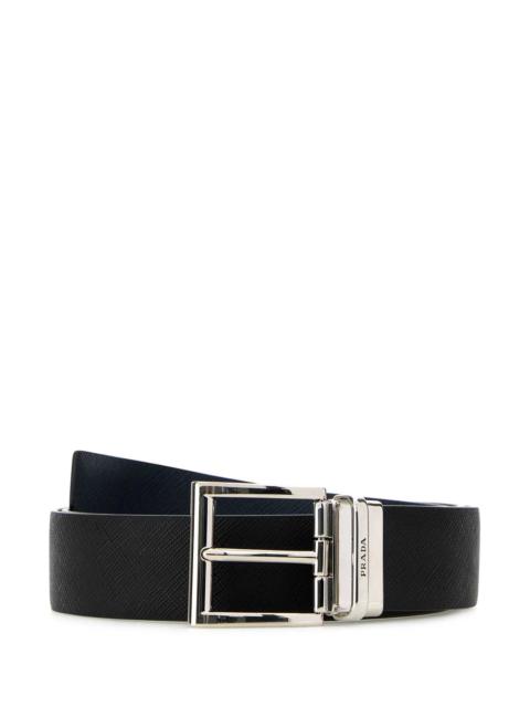 Prada Prada Men Black Leather Reversible Belt